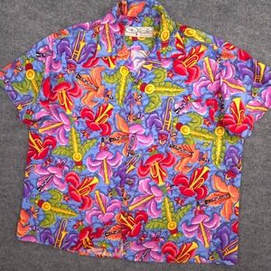 Bayou Wear Shirt Mens L Colorful New Orleans Jazz Festival Instruments USA Made